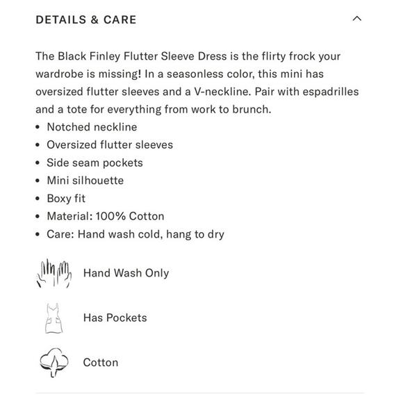 Tuckernuck Pomander Place 100% Cotton Black Finley Flutter Mini Dress Size Small - Picture 9 of 9